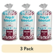 (3 pack) Fairfield Poly-Fil Extra-Loft Quilt Batting, Premium Polyester Batting for Quilting, Ideal for Lap Blankets and Queen-Sized Projects, Quilting Supplies, Large, 90" X 108", White