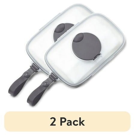 (2 pack) Skip Hop Grab & Go Snug Seal Wipes Case Grey
