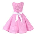 thumbnail image 3 of IBTOM CASTLE Kids Girls 50s Vintage Polka Dot Casual Dress Swing Rockabilly Prom Party Dresses Audrey Wedding Formal Cocktail Evening Gown 9-10 Years Pink, 3 of 6