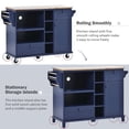 thumbnail image 5 of Aukfa Kitchen Island Cart,Floor Standing Buffet with Storage Cabinet and Two Locking Wheels - Dark Blue, 5 of 8