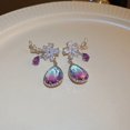 thumbnail image 2 of Elegant 925 Silver Flower Earrings with Zircon Accents - Perfect for Special Occasions, 2 of 4
