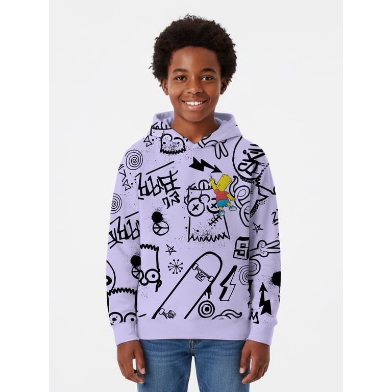 The Simpsons Boys Bart Graffiti Graphic Hoodie photo 1
