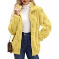 thumbnail image 2 of Women'S Long Sleeve Full Zip Soft Warm Fleece Jacket Yellow XL, 2 of 7