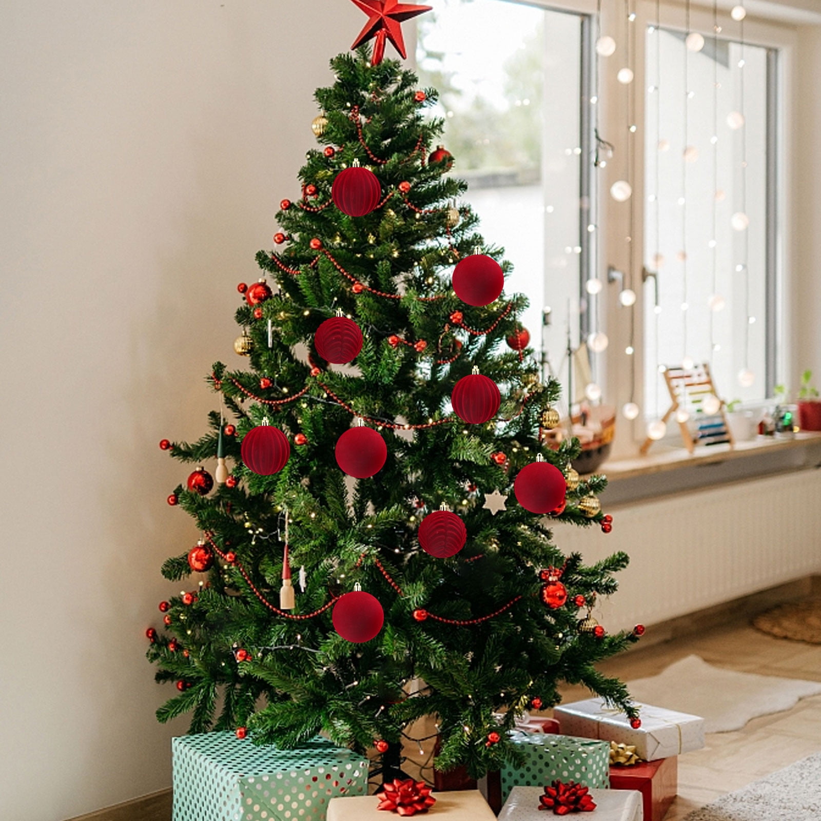 Boules D'arbre De Noël Set 30 Pcs 6CM Boules De Sapin De Noël Boule De Décoration D'arbre De