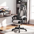 thumbnail image 2 of Gymax Gaming Chair w/ Headrest Reclining Backrest Lumber Support Linkage Armrests Grey, 2 of 10