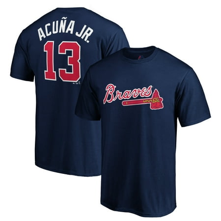 Ronald Acuna Jr. Atlanta Braves Majestic Official Player Name & Number T-Shirt -