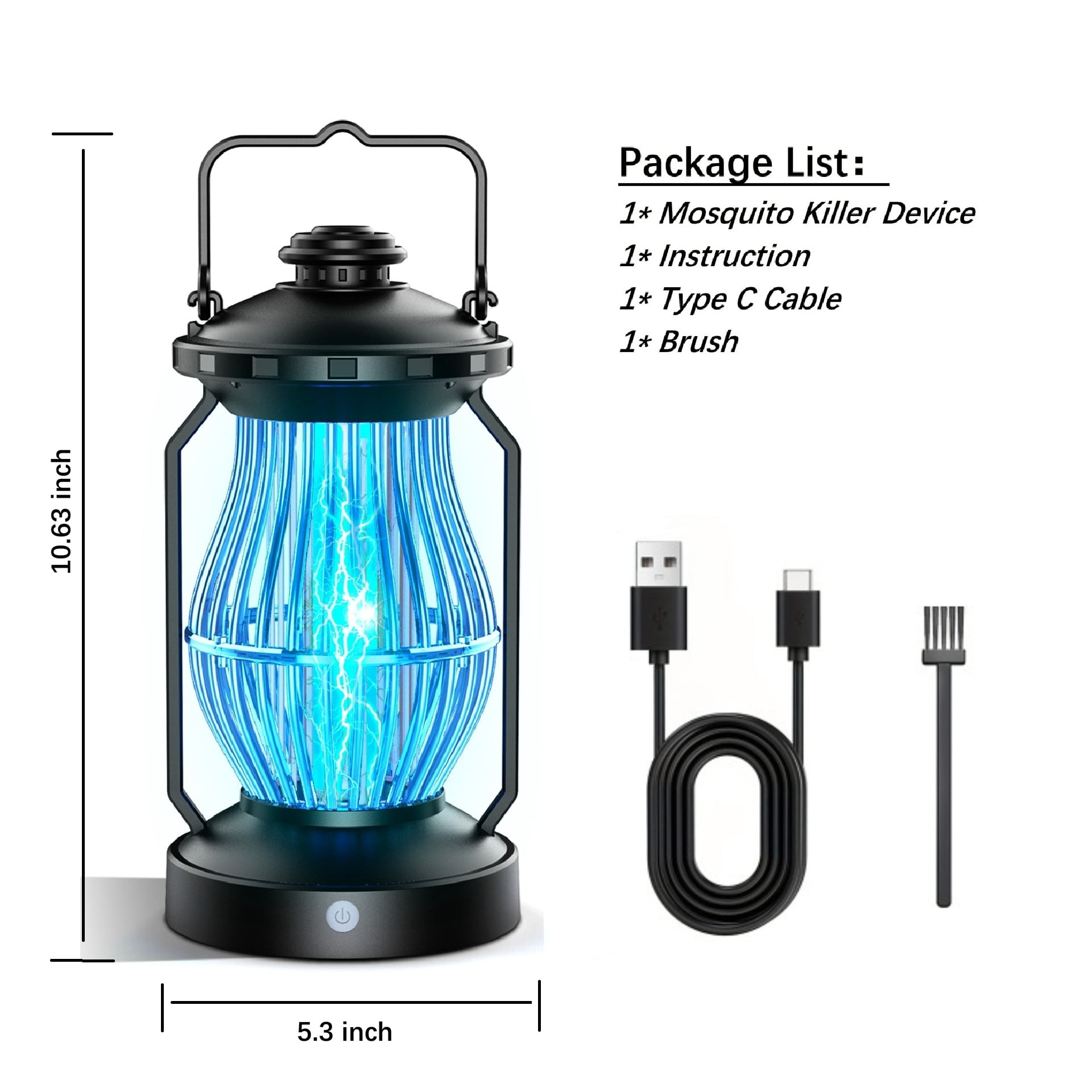 LED Bug Zapper Cordless Portable Hanging illumination Electric Mosquito Fly Killer Trap (1 Pack)