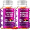 2 Pack Prebiotic Fiber For Adults - 7G Fiber Extra Strength - Zero Sugar Added - 60 Pectin Based - Digestive Health & Regularity Support
