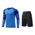 thumbnail image 2 of Kids Goalkeeper Uniform, Multicolor Long Sleeve Football Training Set, Soccer Goalie Jersey & Pants For Boys & Girls Blue 9-10 Years, 2 of 6