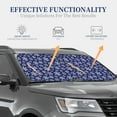 thumbnail image 4 of JUNZAN Snowflakes On Dark Blue Pattern Car Windshield Sun Shade | Reflective Sunshade | Foldable 2-Piece Sun Shield Protect Your Car | Fits Sedans, SUVs, Hatchbacks-Large, 4 of 6