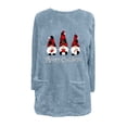 thumbnail image 4 of Fleece Sherpa Pullover for Women Christmas Gnomes Printed Casual Crewneck Pullover Winter Warm Faux Fur Sweatshirts Loungwear Tops with Pocket, 4 of 4
