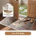 thumbnail image 2 of NewBuros Area Rugs 2'x3' Non-Slip Washable, Floral Vintage Distress Print Pattern Low Pile Soft Indoor Rugs for Kitchen Bedroom Entryway, Beige Colorful, 2 of 9