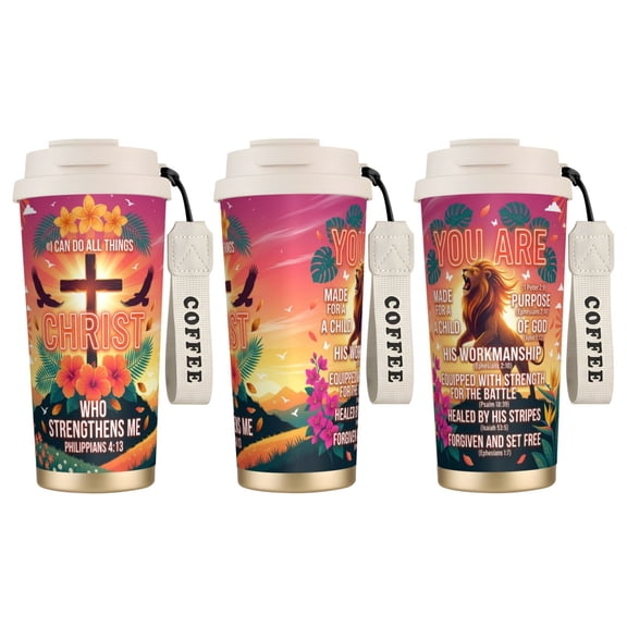 1pc Christianity Coffee Mug, 18oz Leak-proof Jesus Christ Narrative Art, Religious Present