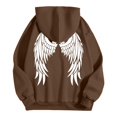 thumbnail image 5 of Women's Hoodies Sweatshirts Graphic Sweatshirt for Women with Long Sleeve Hoodie Tops Preppy Style Casual Pullover for Everyday Wear Brown S, 5 of 5