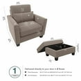 thumbnail image 4 of Flare Accent Chair with Ottoman Set in Tan Microsuede Fabric, 4 of 7