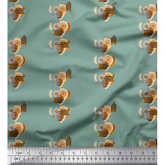 Soimoi Cotton Duck Fabric Monkey Face Cartoon Fabric Prints by Yard 42 Inch Wide