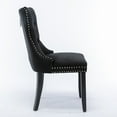 thumbnail image 4 of Glavbiku Modern High End Tufted Dining Chair Set of 2,Dining Room Velvet Chairs with Rivets,Black, 4 of 13