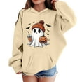 thumbnail image 2 of Gunia Toddler Boys Girls Halloween Ghost Sweatshirts Hoodie Pullover Sweatshirt Cute Printed Long Sleeve Casual Outfit For Youth Warm Fall Winter Clothes Tops Khaki 1-2 Years, 2 of 4