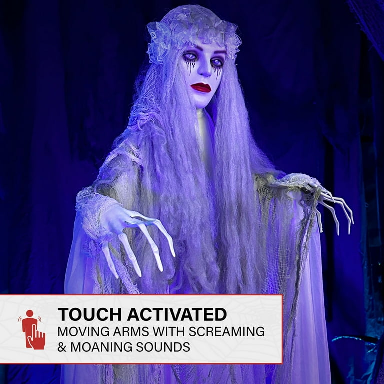 Haunted Hill Farm 6.5 Ft Life-Size Animatronic Bride Indoor