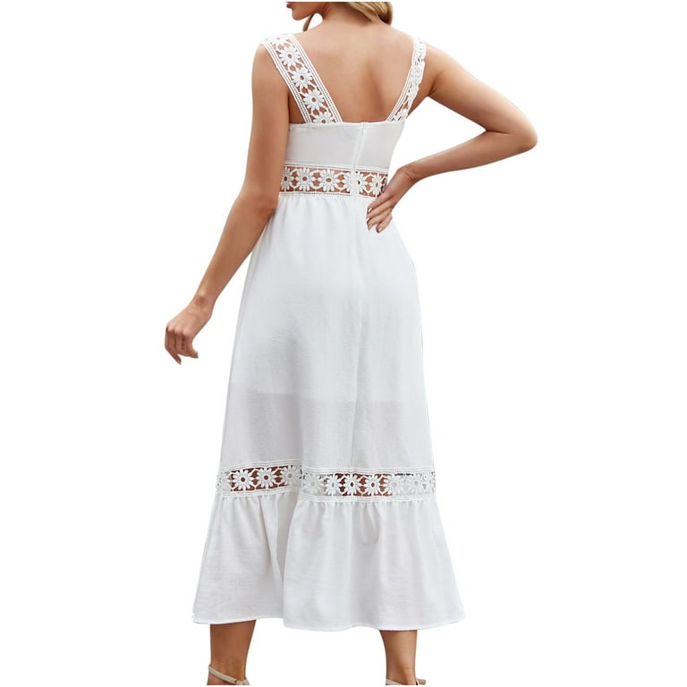 Auroural Black And Friday Deals Clearance Derby Dresses for Women 2023  Women's Fashion Solid Color Comfortable Loose Sleeveless Casual Cut-out Lace  Dress - Walmart.com