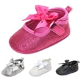 thumbnail image 4 of JAHH Baby Spring Summer and Autumn Shiny Shoes Bow Baby Shoes Soft Bottom Non Slip Single Shoes for Toddler/Little Kid/Big Kid(0-6 Months,Hot Pink), 4 of 7