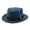 A-Dark Blue297, variant on Fedora Hats Blue Feather Metal Badge Decor Bucket Hat British Early Spring Carnival Fashion Cap For Men & Women