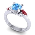 thumbnail image 2 of Diamond-Capitals 2.50 Carat Beautiful Round Blue Topaz & Red Ruby Gemstone Engagement Ring for Women Solid 14K White Gold Size 11, 2 of 8