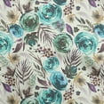 thumbnail image 1 of oneOone Viscose Chiffon Teal Green Fabric Florals Craft Projects Decor Fabric Printed By The Yard 42 Inch Wide-X8, 1 of 6