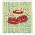 thumbnail image 3 of Ambesonne Vintage Shower Curtain, Groovy Rock Music Vibe, 69"Wx84"L, Red Yellow, 3 of 3