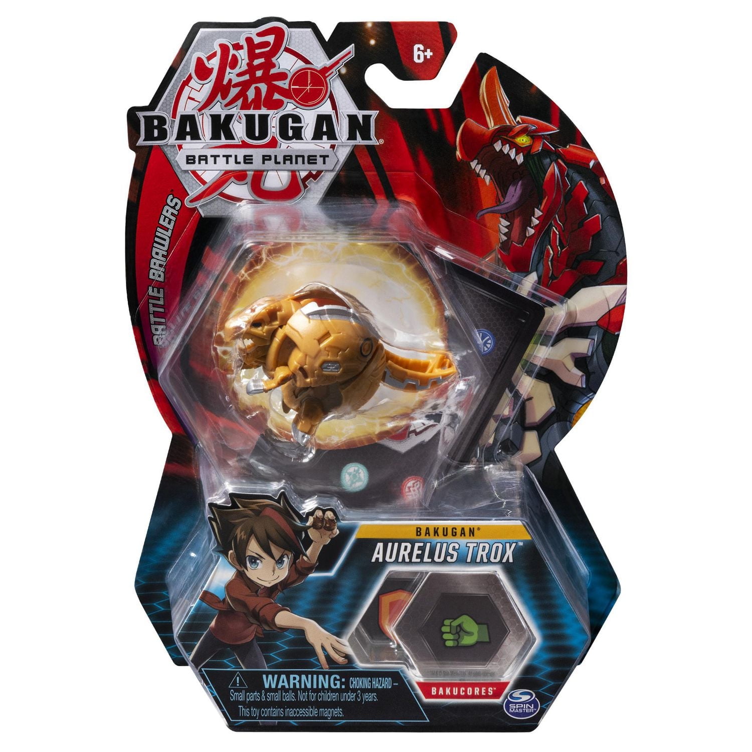 Bakugan, Aurelus Trox, 2-inch Tall Collectible Transforming Creature, for Ages 6 and Up