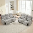 thumbnail image 6 of Bonzy Home Manual Recliner Sofa Set – Fabric Loveseat & 3-Seat Reclining Sofa for Living Room, 6 of 7