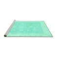 thumbnail image 2 of Ahgly Company Machine Washable Indoor Round Oriental Turquoise Blue Traditional Area Rugs, 4' Round, 2 of 4