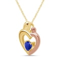 thumbnail image 2 of AFFY Mother's Day Jewelry Gift Heart Cut Simulated Blue Sapphire Two Tone Mom Pendant Necklace In 14k Yellow Gold Over Sterling Silver, 2 of 7