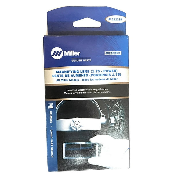 Welding Helmet Magnifying Lens, 1.75, Plastic magnifier plate By Miller