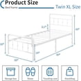 thumbnail image 2 of 16 Inch White  XL Bed Frames with Headboard and Footboard, Classic  Platform No Box Spring Needed  Victorian Style Iron-Art Mattress Foundation, 2 of 6