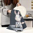 thumbnail image 5 of Multi-Purpose Kitchen Towels 28x18 Inch Dishcloths with Hanging Loop Decorative and Practical Towels for Kitchen, Dining Rabbit in A Space, 5 of 6
