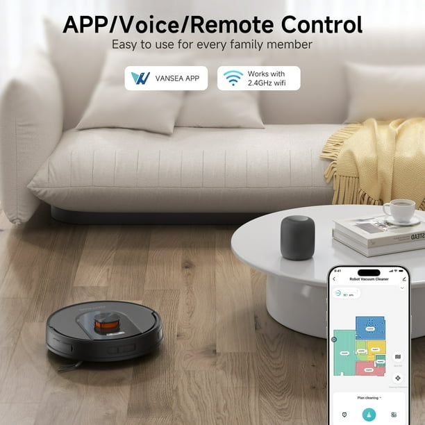 PrettyCare Robot Vacuum and Mop Combo with 9000pa,85 Days Self