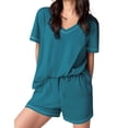 thumbnail image 5 of Ekouaer Womens Pajamas Sets Soft Pjs Short Sleeve Lounge Sets Casual Two Piece Pjs With Pockets, 5 of 6