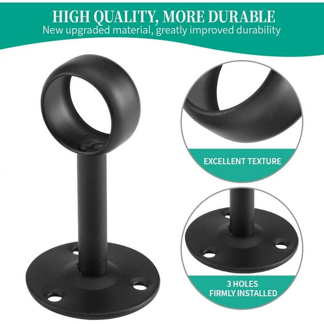 Support de Tringle à Rideaux pour Tringle à Rideaux, Support de Plafond, Support de Tringle à Rideaux, 2 Pcs,