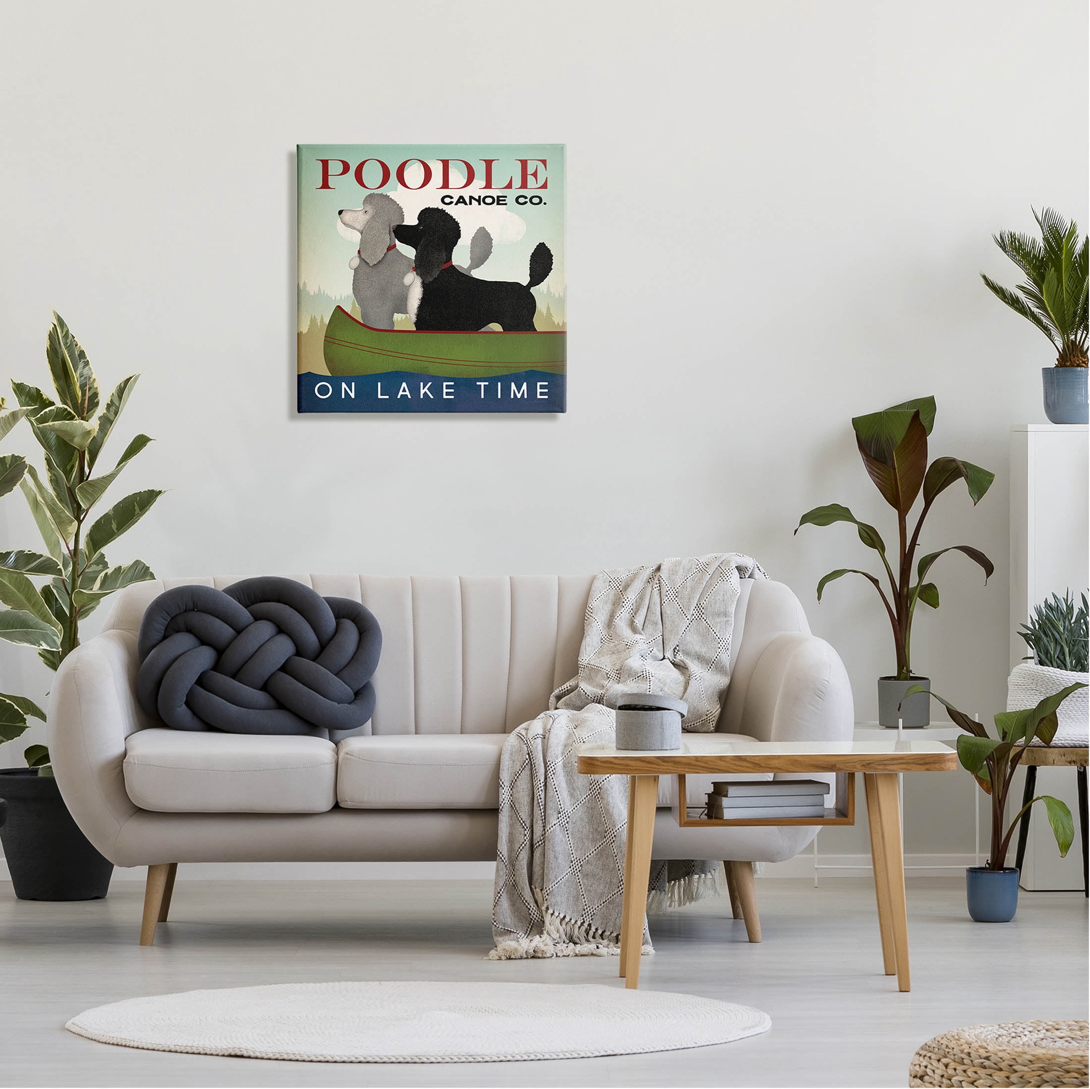 Stupell Industries Lake Time Canoe Poodles Graphic Art Gallery Wrapped Canvas Print Wall Art, Design by Ryan Fowler