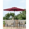 thumbnail image 4 of Yiwa Parasol de Marché, Parasol de Table Extérieur de 9 Pi avec Inclinaison à Bouton-Poussoir, Manivelle et 8 Nervures Robustes pour Protection UV, 4 of 7