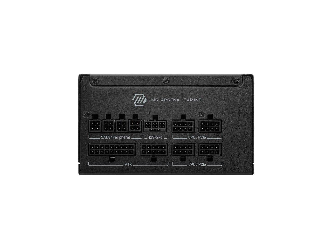 MSI MAG A850GLS PCIE5, Fully Modular Compact Gaming 850W Power Supply, 80+ Gold, ATX 3.1 & PCIe 5.1 Ready, Native Dual-color 12V-2x6 cable, Low-Noise, Embossed Jacket Cables, 10 Year Warranty