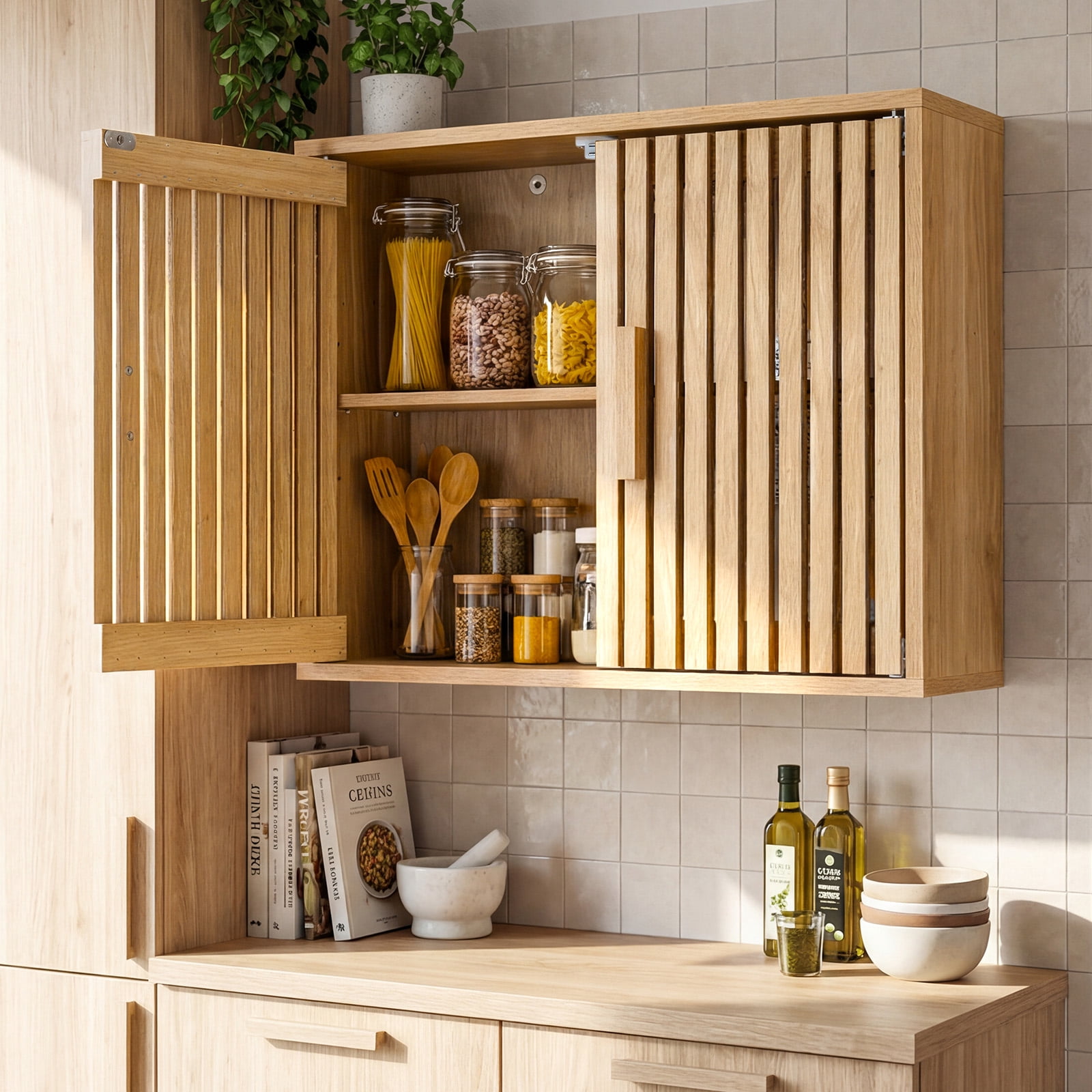 Costway Bathroom Wall Cabinet, Wall Mounted Medicine Cabinet , Adjustable Shelves