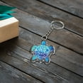 thumbnail image 4 of WIRESTER Double-Sided Print Acrylic Keychain Sparkle Glitter Key Chain for Keys, Cars, Motorcycles, Backpacks, Travel - Blue Sea Turtle, 4 of 6