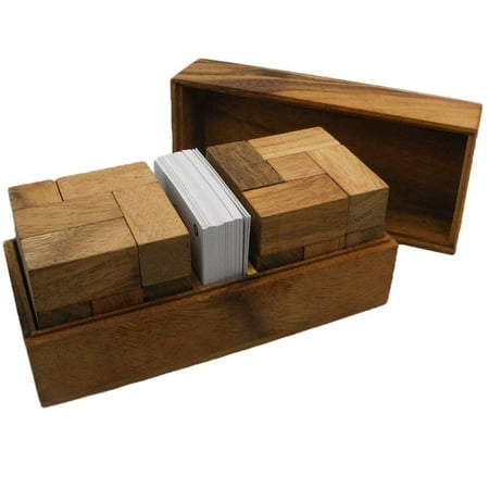 Soma Cube Double With Playing Cards Wooden Puzzle