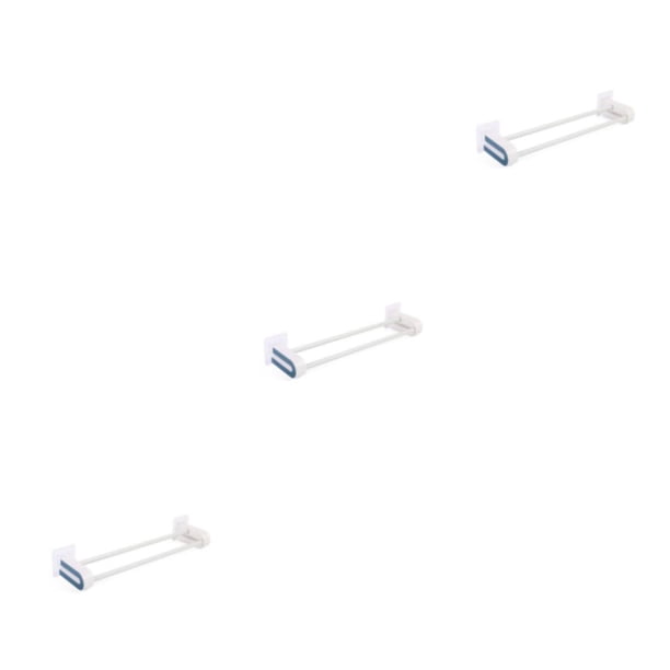 Bewildely Montado en la pared Toallero Baño Cocina Colgando Toallas de ducha Titular Sin perforaciones Oficina Inodoro Estante Soporte Azul Type1 NO1