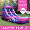 thumbnail image 4 of Pogo Bounce House Crossover Kids Inflatable Water Slide, Pink with Blower, 12 ft, 4 of 10