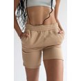thumbnail image 2 of Ragstock Tan Fleece Boyfriend Shorts, 2 of 4