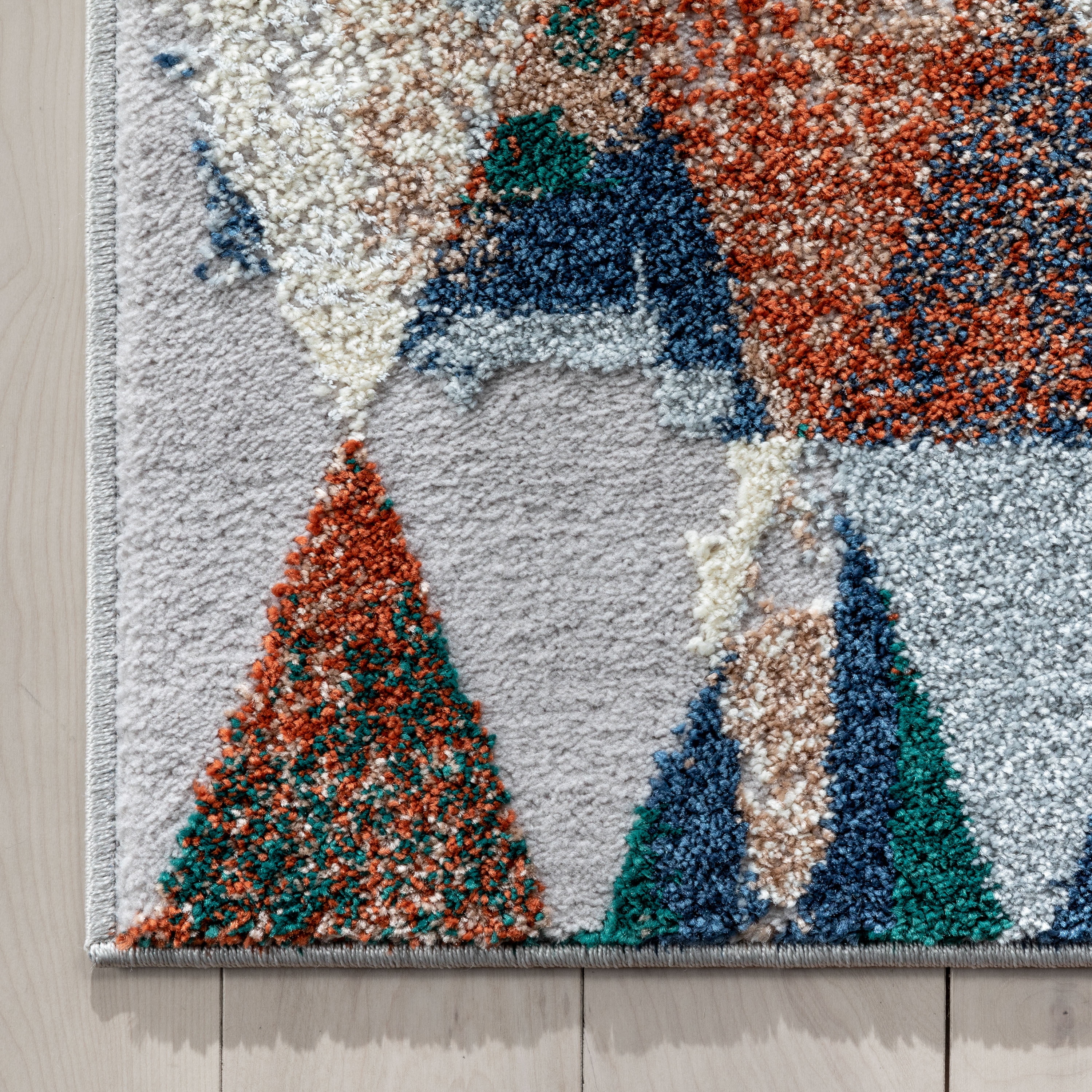 Well Woven Vintage Geometric Area Rug, 7.83' x 9.83', Geometric Pattern In Contemporary Colors, Super Soft-Textured Yarn, Easy To Clean