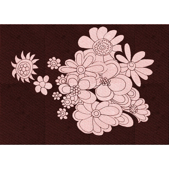 Ahgly Company Indoor Rectangle Patterned Chocolate Brown Area Rugs, 7' x 9'